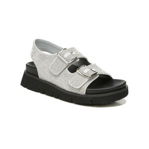 BAR III Womens Silver Sport Embellished Adjustable Kiwi Round Toe Sandals 6 M